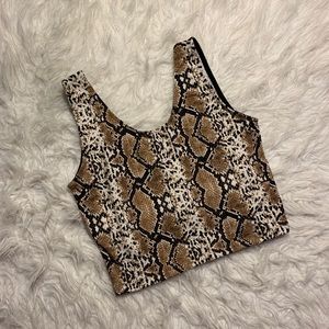 Snake print crop top